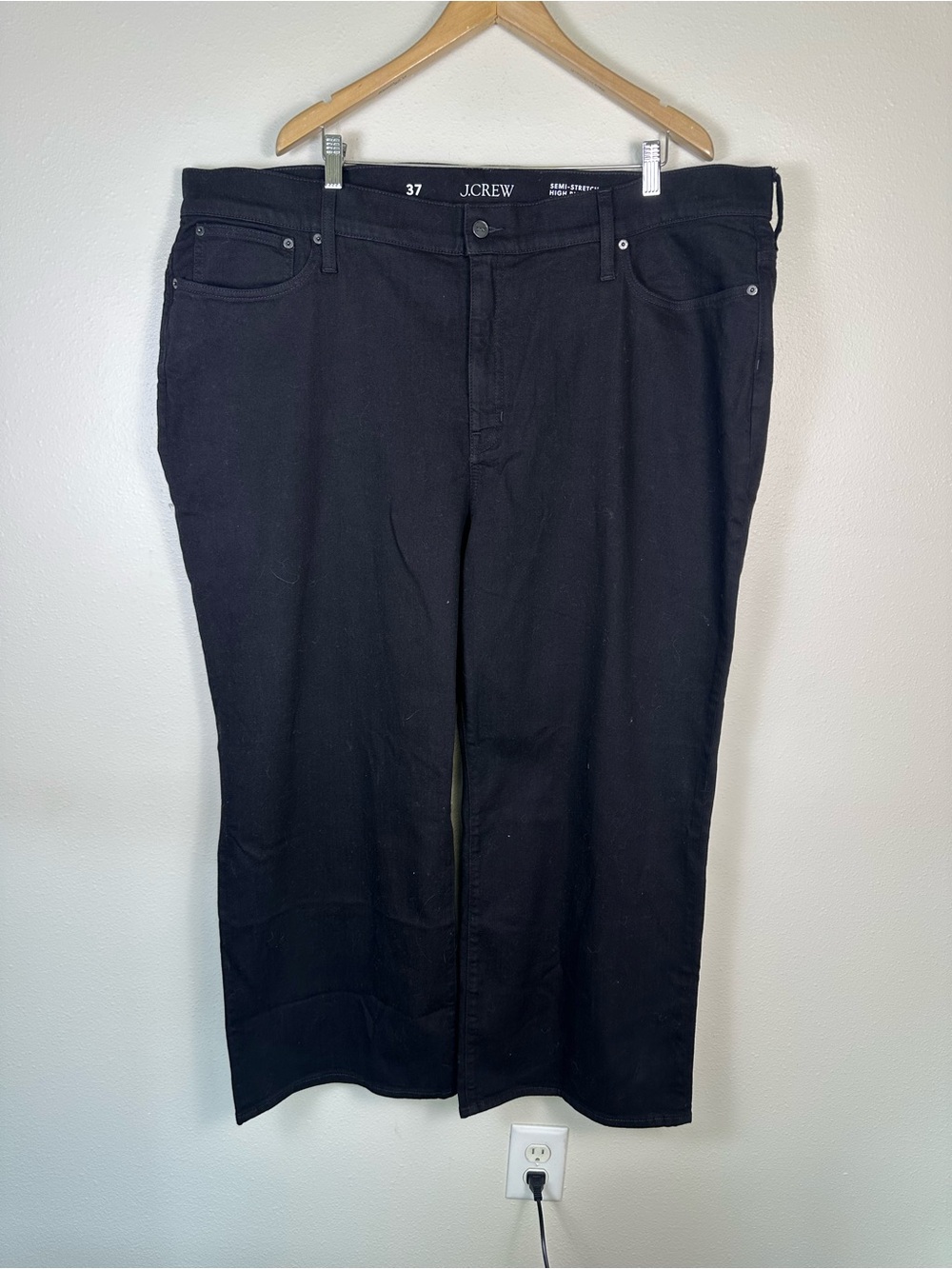 NWT J. CREW Women 24 Plus (37) Classic Semi Stretch High Rise Slim Wide Leg Jean